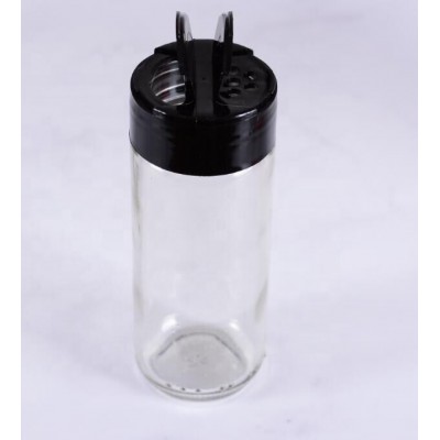 round clear 100ml spice jar with 2 sides flip top lid