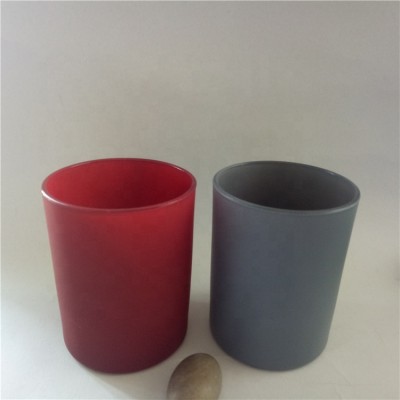 8*10cm  recycled matte red & grey custom glass candle jars as candle vessels for candle making