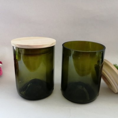 8oz popular ECO natural green glass candle jar for wax candles