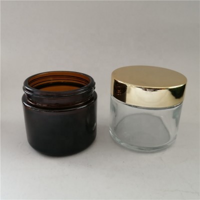 60ml  clear and amber glass storage jars for care cream