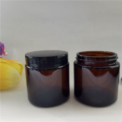 100ml bottle & packaging essentially natural amber straight sided glass jars with black lid