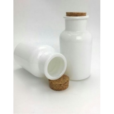 bulk white glass apothecary jar for candle or flower with cork lid