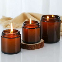 4oz and 8oz soy amber glass candle holder as popular amber glass jar candle making