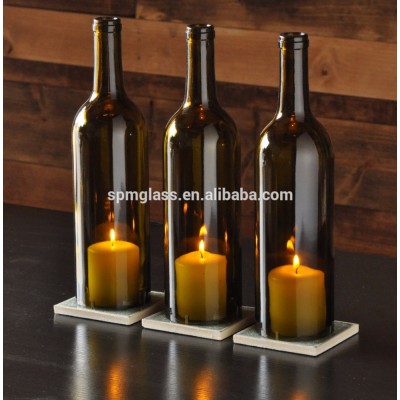 Recycled Eco-Friendly Wine Bottle Cut Art Glass Candle Lampshade