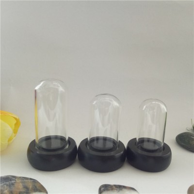 borosilicate miniature glass domes with bases , displayed small glass domes